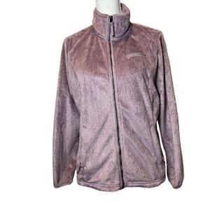 Free Country Fleece Fuzzy Jacket Plum Zip Pockets, Collar, Size Medium